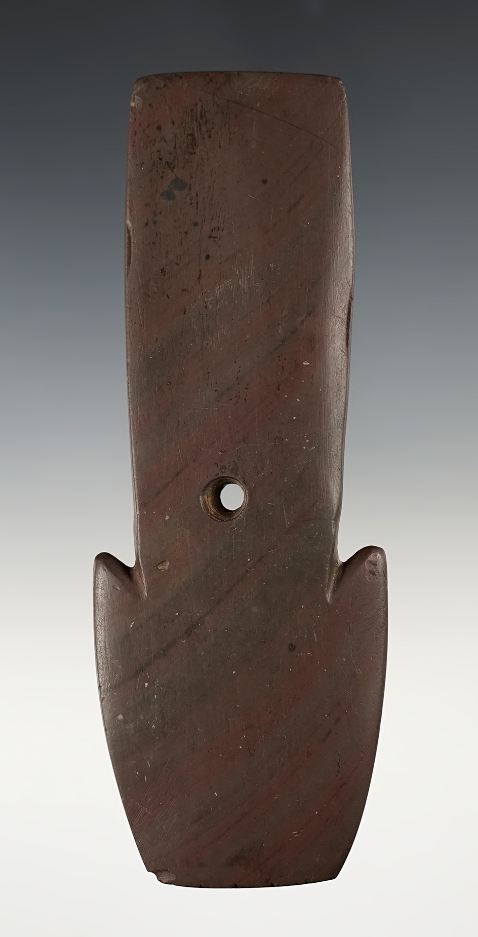 5 1/2" highly stylized Shovel Pendant - Brown Co., Ohio. A fine example of the type.