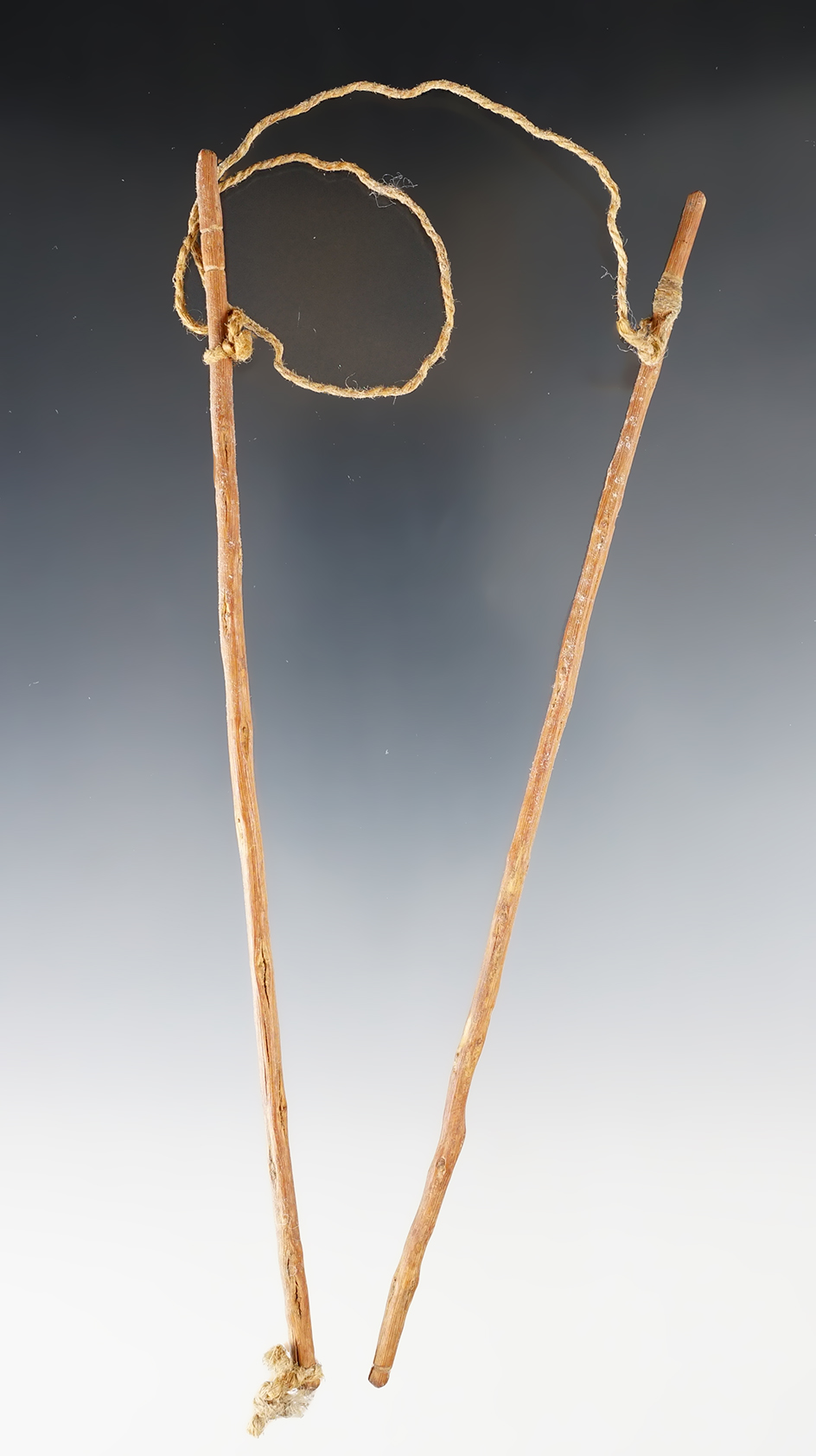 Ex. Museum! Rare! Original wood and cordage on this spring snare in excellent condition. 