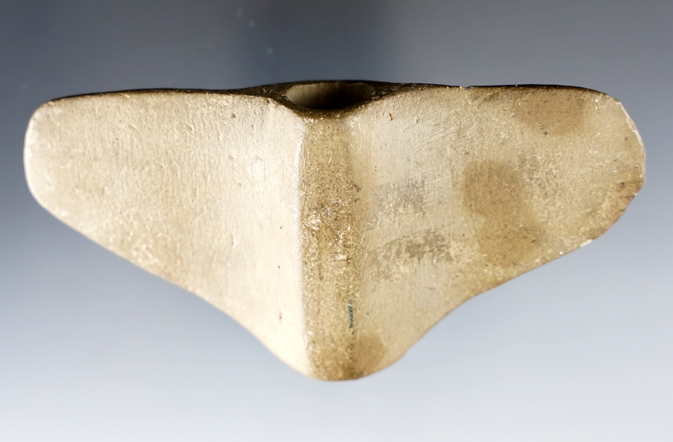 Exceptional 4 1/2" Gray Slate Whale Tail Banner - Warren Co., Rhode Island. Ex. Guerin.