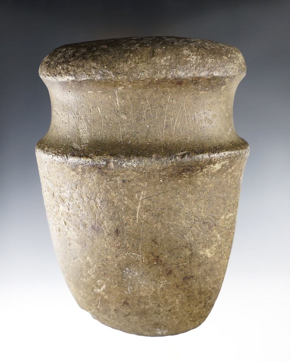 Well made 6" long Full Groove Axe found in Ohio. Has multiple engravings on surface.