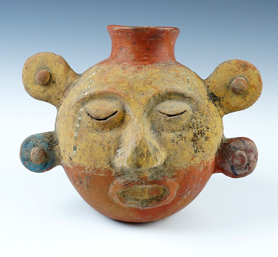 Ex. Museum! Exceptional! 8 1/4"pottery vessel - Costa Rica. One ear has been broken and glued. 