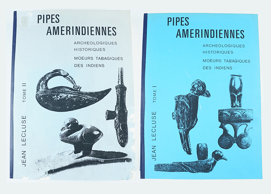 Pair of Softcover Books: "Pipes Amerindiennes" Tome 1 & 2 by Jean Lecluse.