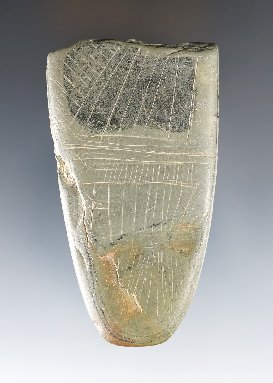 3 1/8" heavily engraved Pendant section found in Ohio.