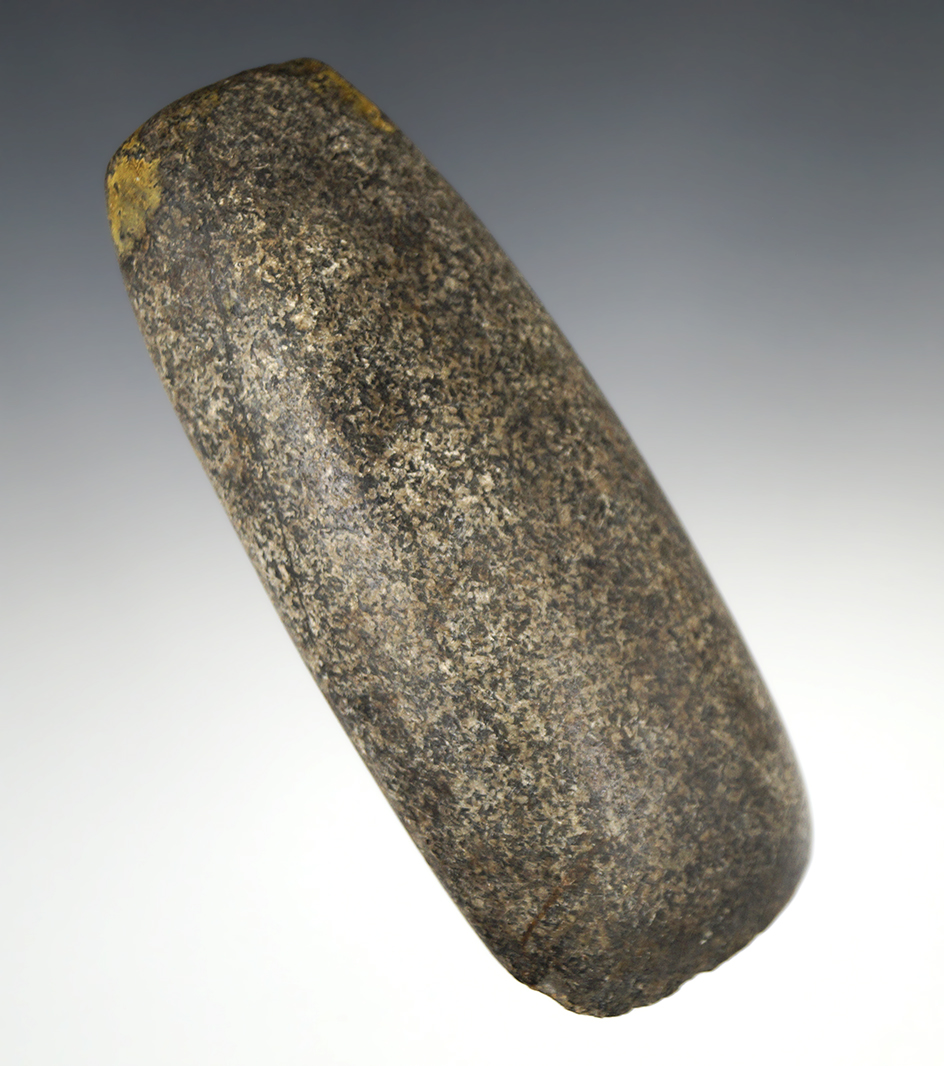 4 3/4" long beautifully & well defined Hardstone Adze with a unique center top groove - Ohio.