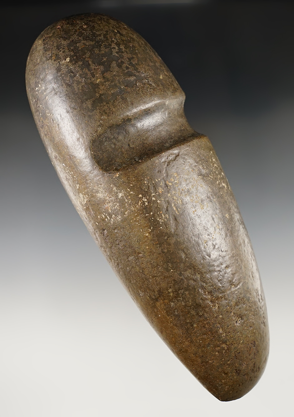 8" Long 3/4 Grooved Hohokam Axe - Diorite - Maricopa Co., Arizona. Ex. Litchfield. Jackson COA.