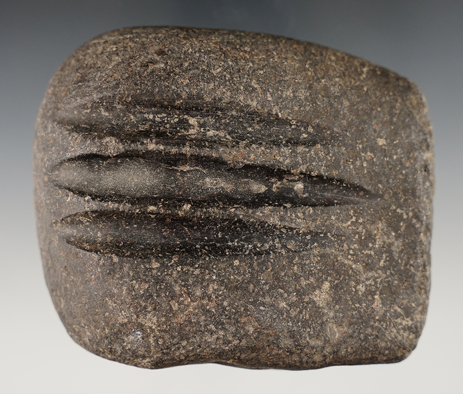 Classic style 3 7/8" three-channel arrow shaft polishing stone found in New Mexico.