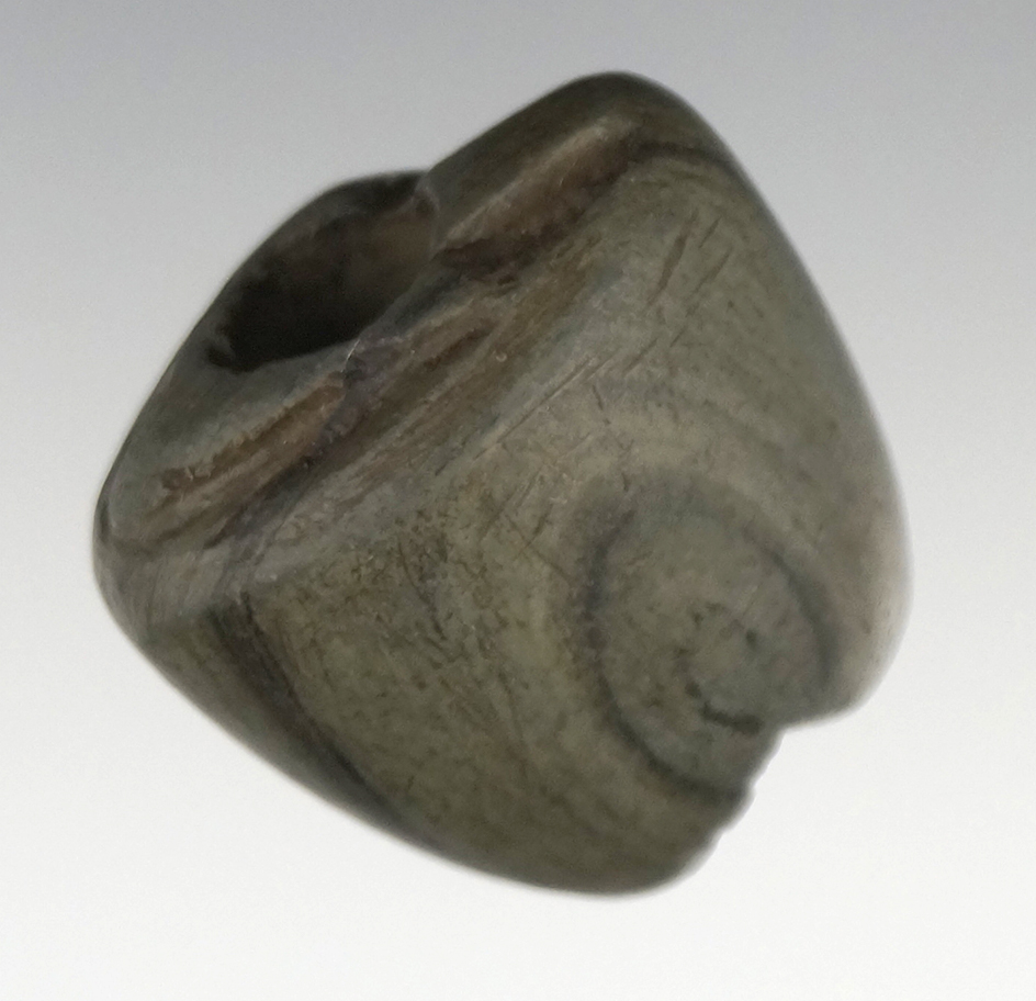 1 1/8" Miniature Bannerstone found in Delaware Co., Ohio.