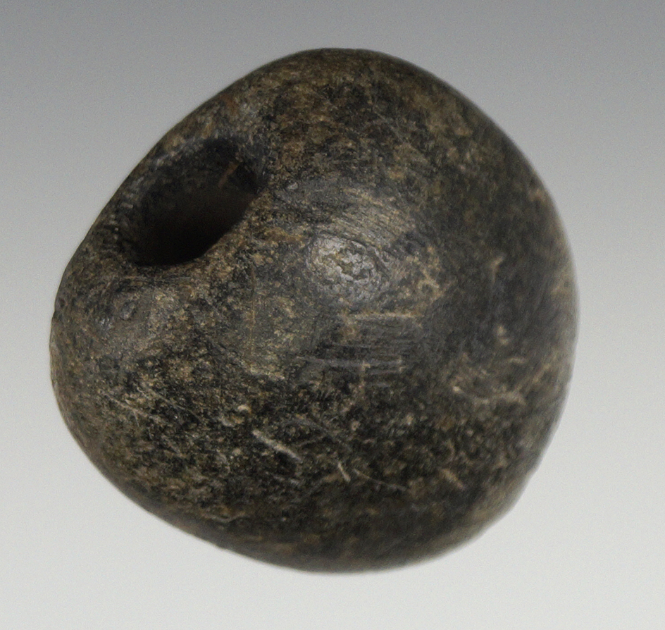 1 1/2" Miniature Ball Bannerstone made from Steatite that is very nicely patinated.