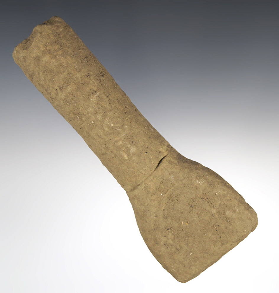 Rare style! 5 3/4" Adena pipe preform that is broken in glued in one spot - Wellston, Ohio.