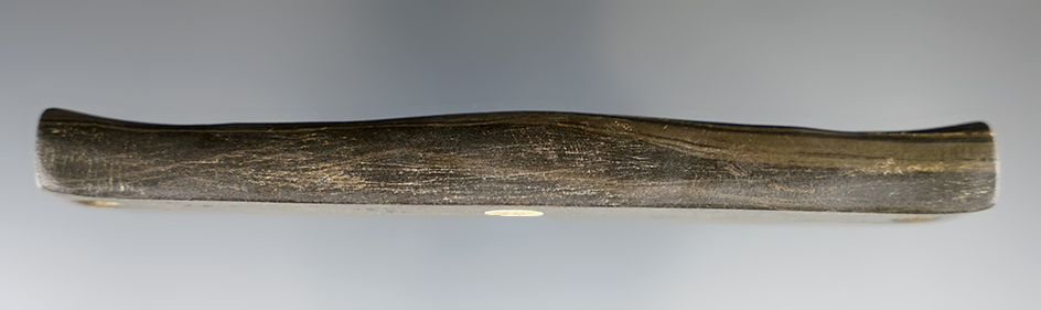 5 1/8" Bar Amulet made from Banded Slate, found in Marion Co., Ohio. Bennett COA.