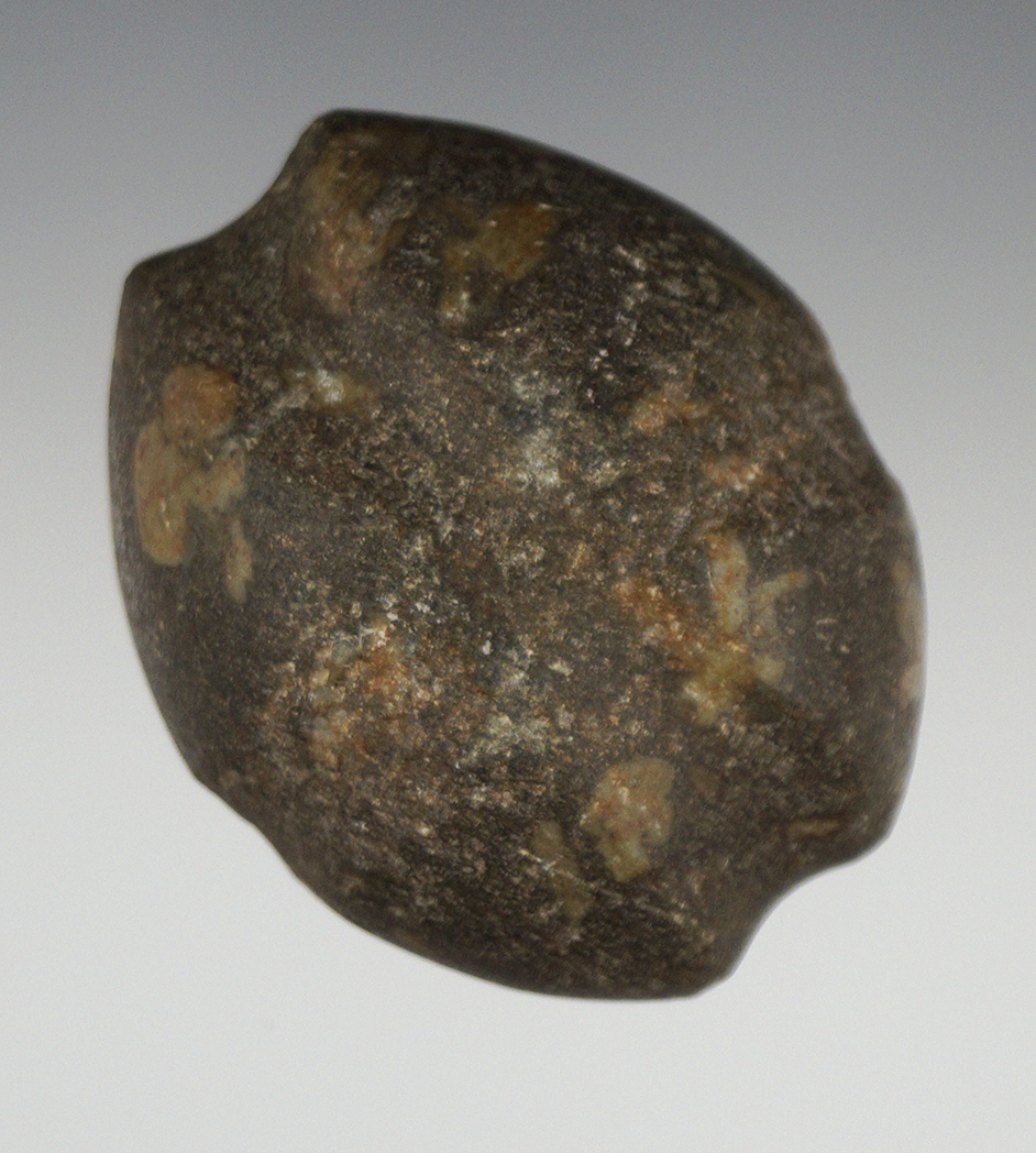 2 3/16" Full Grooved Weight - Porphyritic Hardstone - Indiana. Ex. Prof. Honeywell.