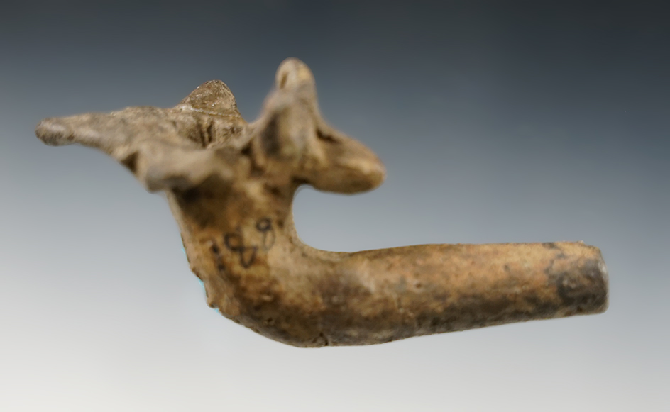 Unique! 2 1/2" miniature bird effigy clay pipe found in New York.