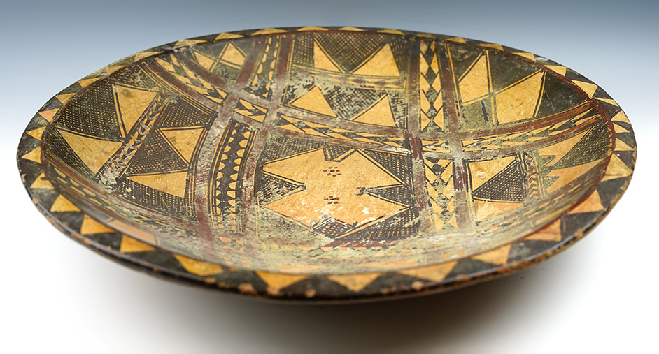 Very large 16 1/4" wide  Berber pottery tray/bowl found in Morocco.