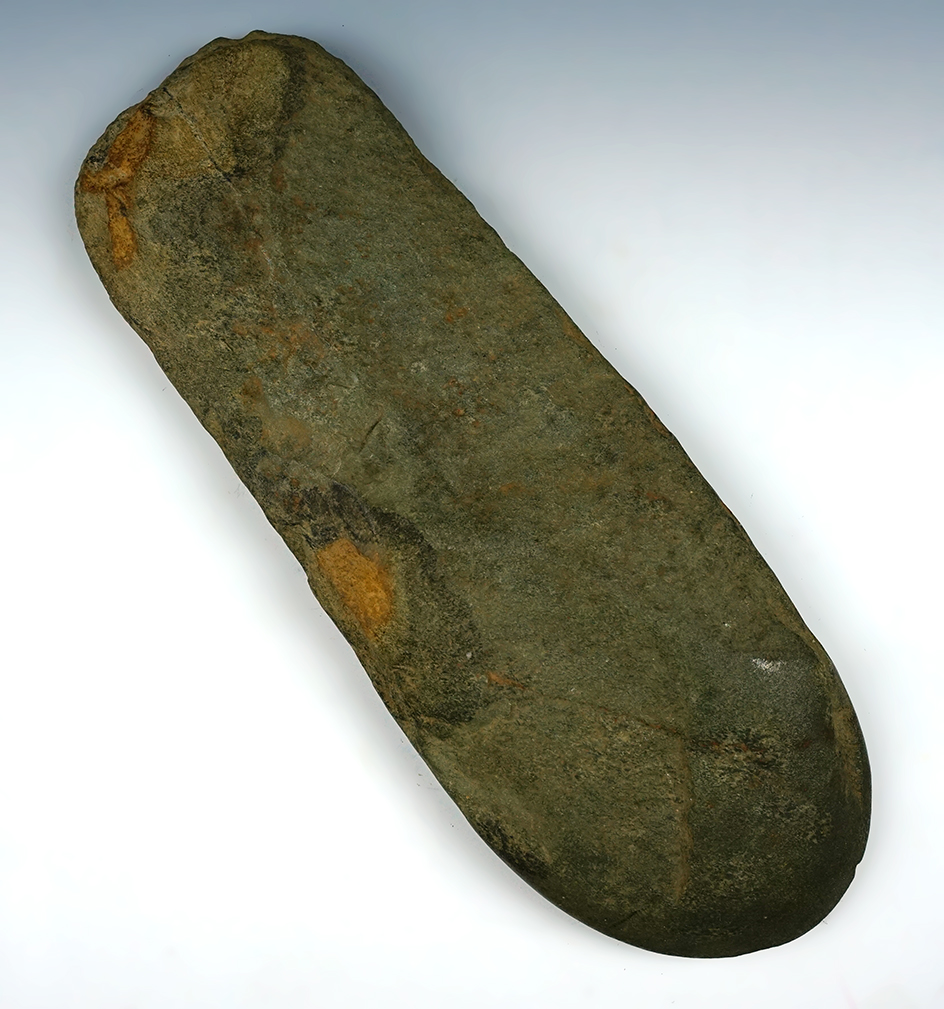 Exceptionally large 12 5/8" long stone spade - excellent use polish to the bit area.Midwest.