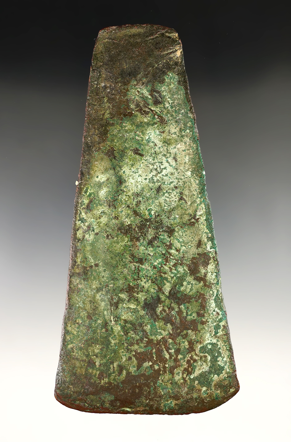 Exceptionally rare 6 1/2" hammered Native Copper Celt - Shawano Co., Wisconsin.