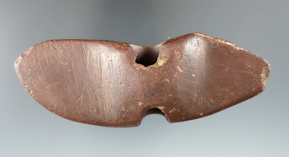 4 11/16" Wing Bannerstone - heavily engraved on both sides. Belvidere, Warren Co., New Jersey