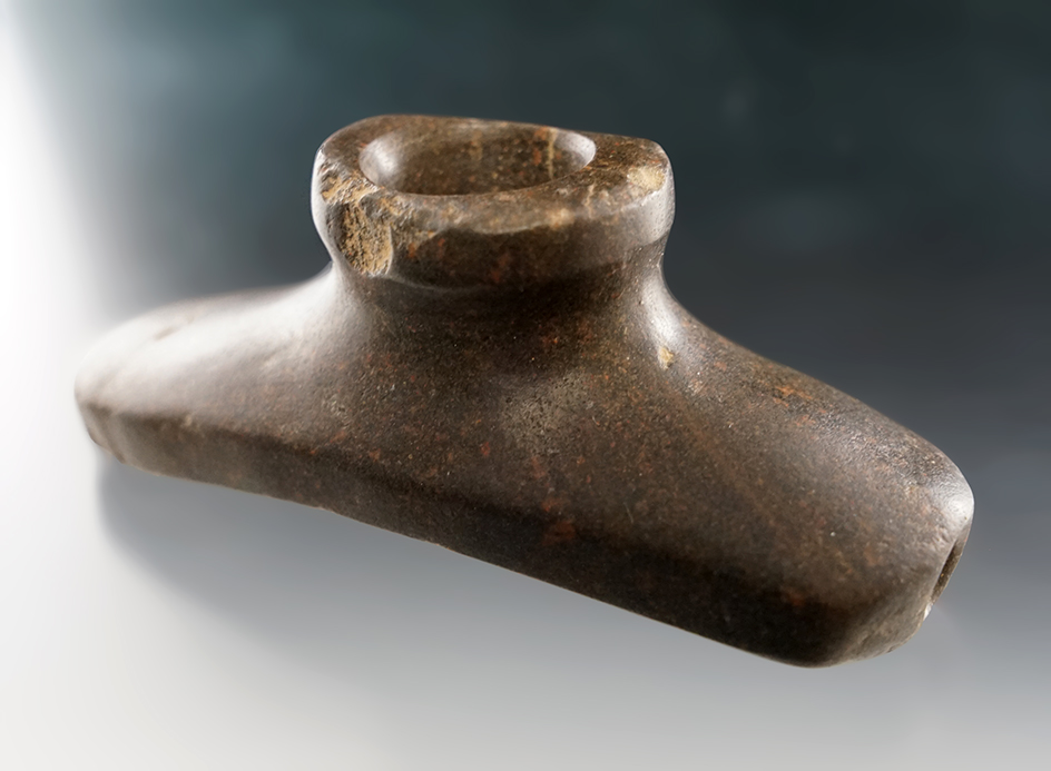 3 7/16" Hopewell Platform Pipe found by Lyle Shelton near Moreland, Lincoln Co., Kentucky