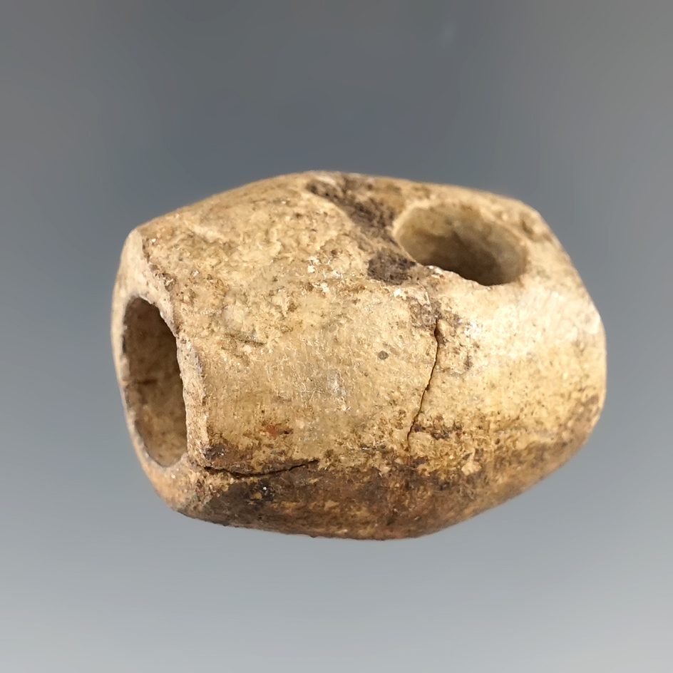 1 1/4" sandstone Fort ancient pipe with some surface cracks but not broken and glued.  Ohio.