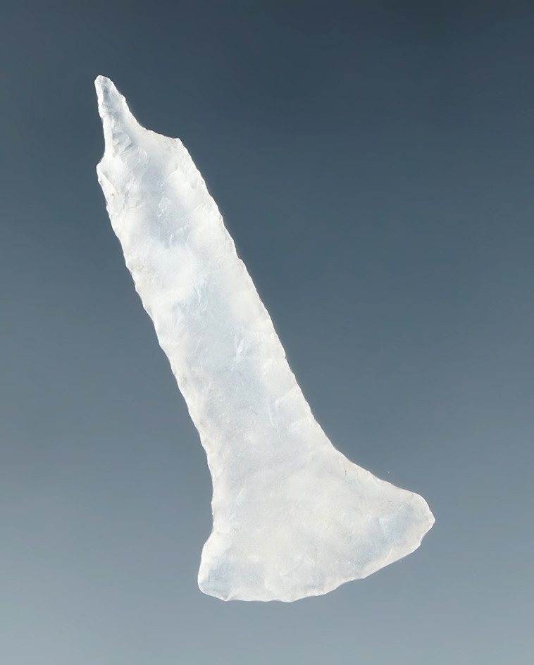 Very uniquely styled 1 3/8" Drill made from nearly clear agate found near the mid-Columbia River.