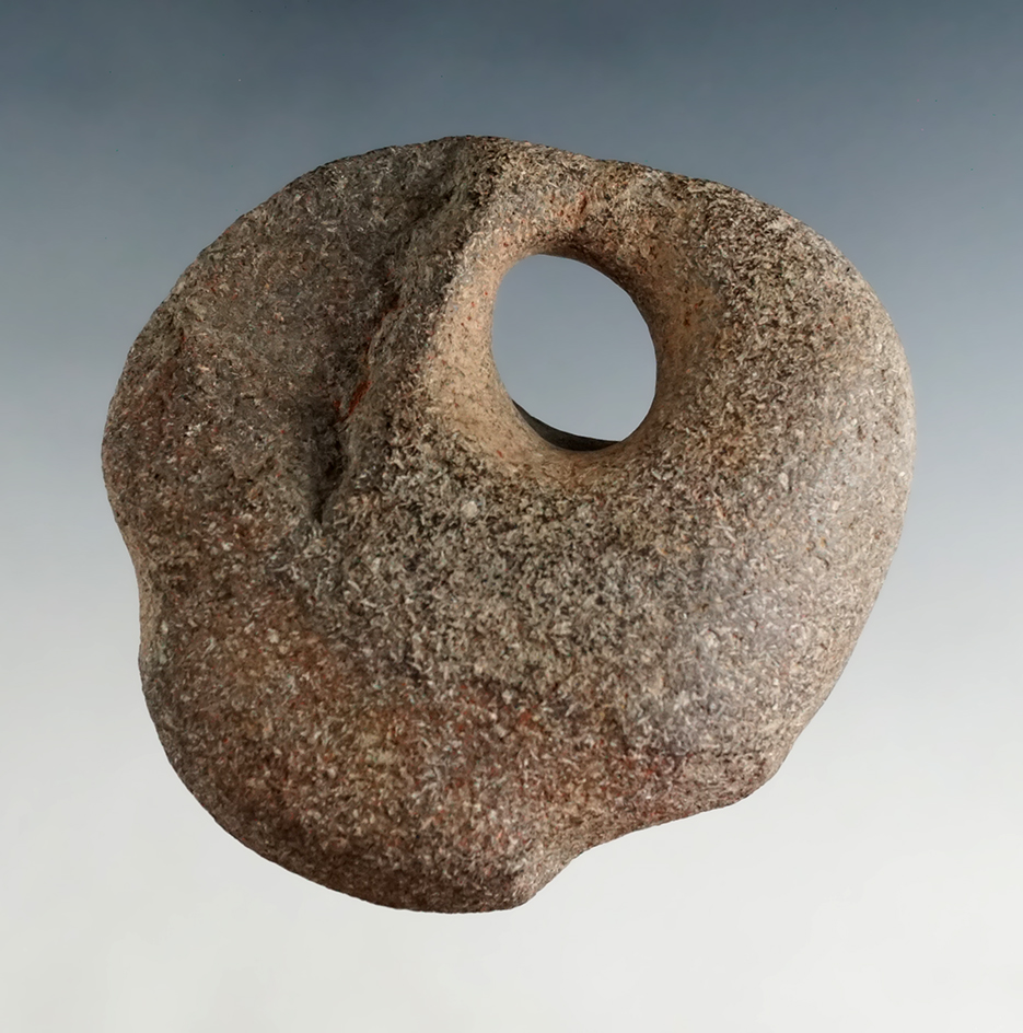 2.25" x 2.5" small loop-top Net Weight, uncommon for both its form and diminutive size.