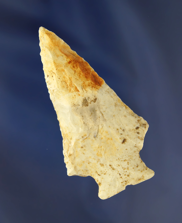 3" Beveled Knife that is well patinated found in Arkansas. Ex. Rick Stevens collection.