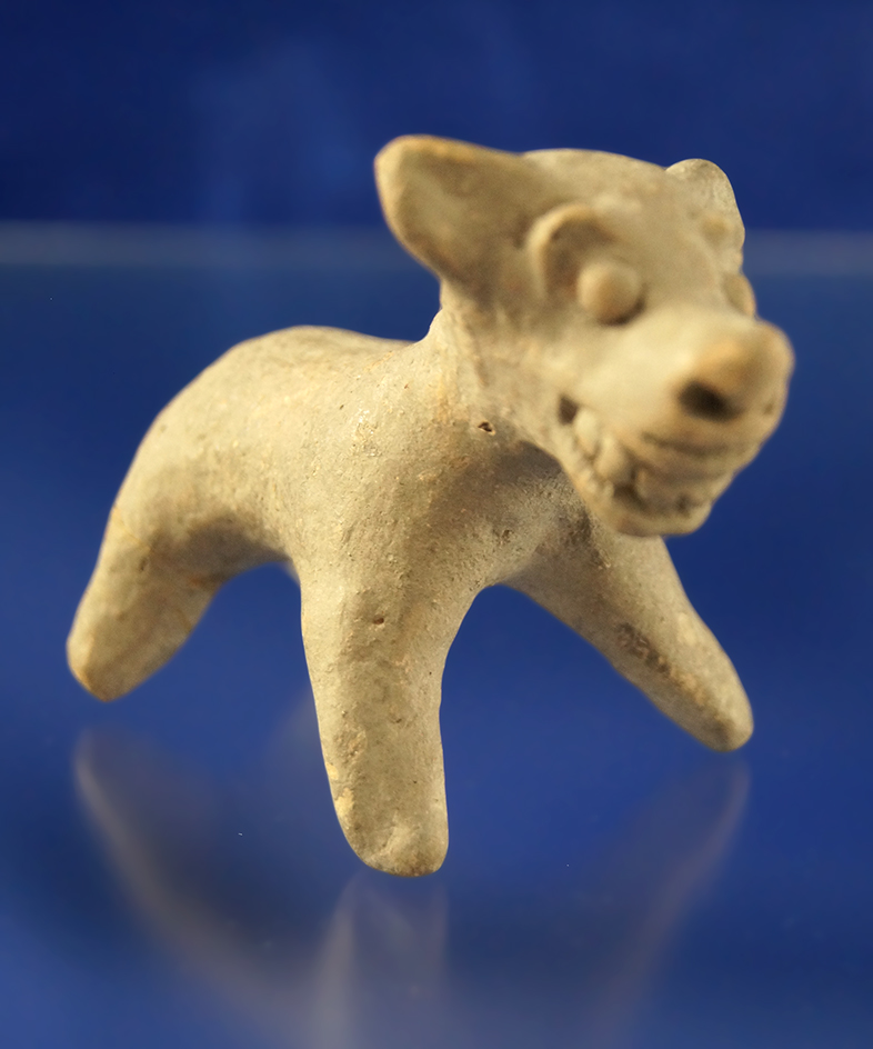 3" long Dog Figure found in West Mexico.  One leg is broken and glued.