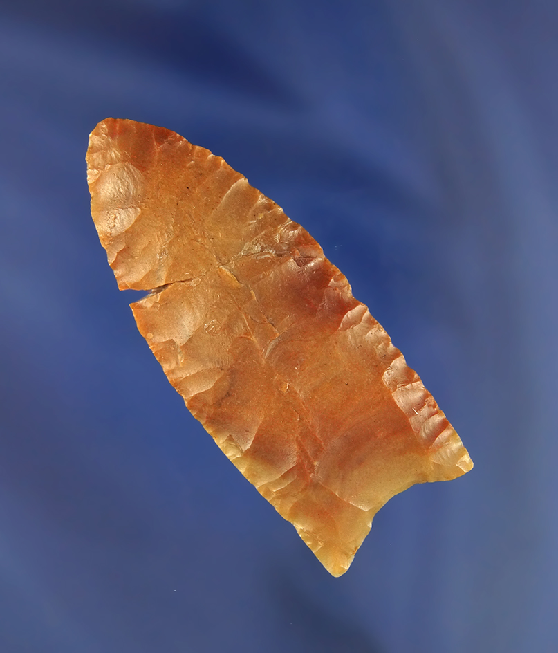 2 5/8" Paleo Fluted Clovis - Carter Cave Flint - Kentucky. Broken and glued. Jackson COA.