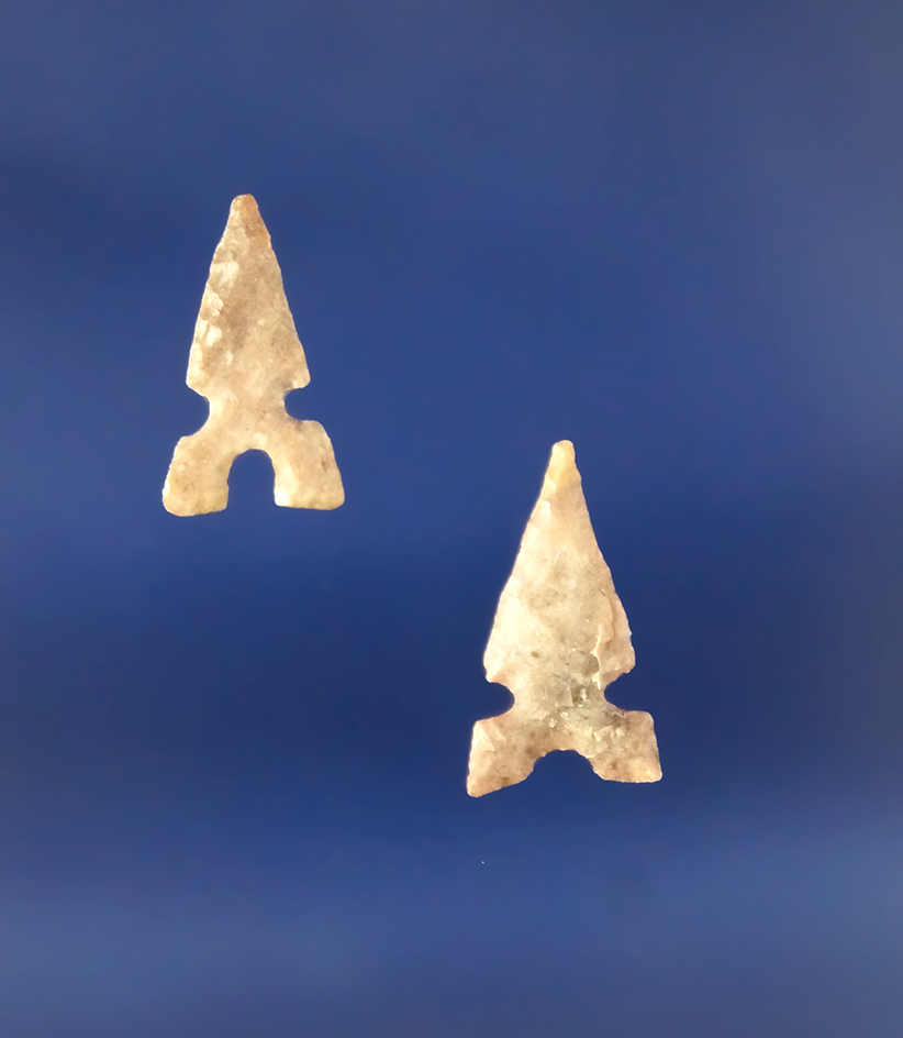Pair of well defined Toyah Points found in Texas.  Largest is 3/4".