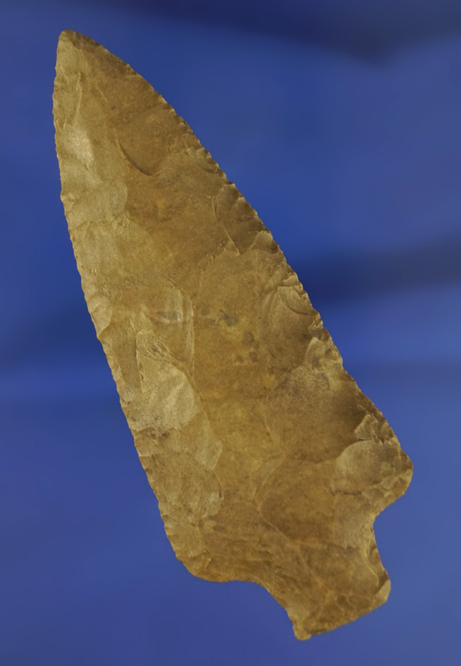 3 13/16" Pickwick found in Mississippi made from Fort Payne chert. Comes with a Dickey COA.