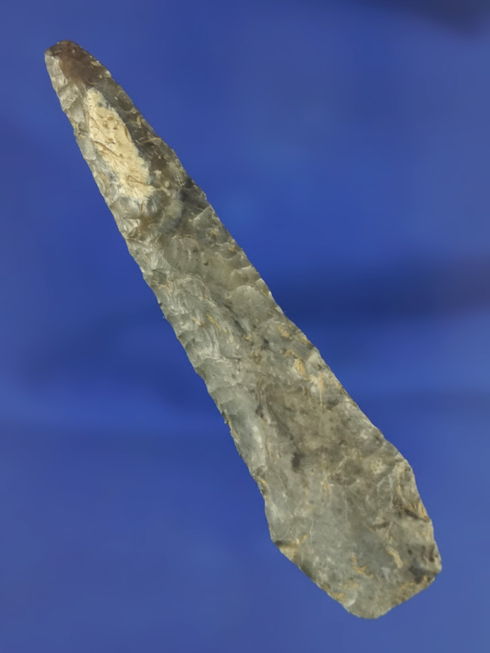 Nicely styled 3 1/4" Dickson Drill made from Foracre chert found in Riley Co.,  Kansas - Perino COA.