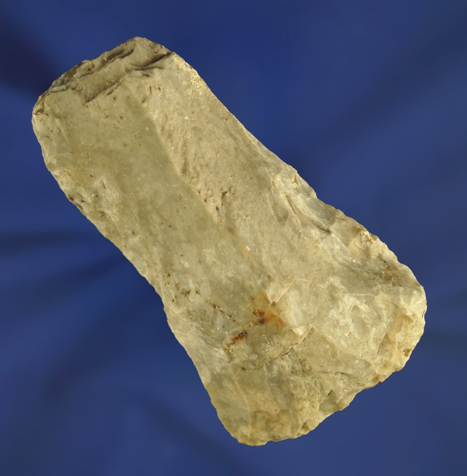 3 11/16" small Flint Hoe found in Missouri.