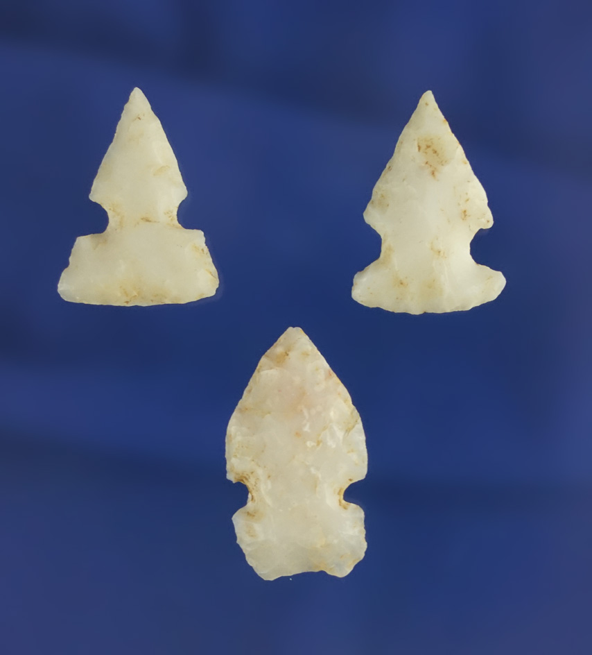 Set of three sidenotch points found in New Mexico, largest is 1".