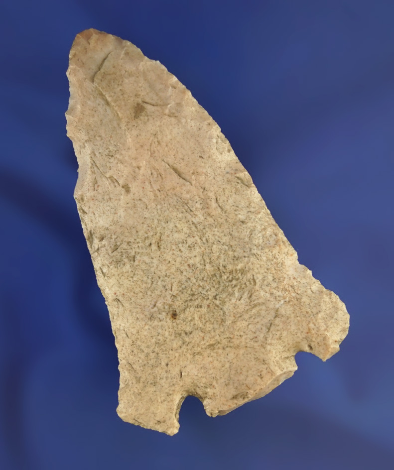 3 3/16" Clay made from Coastal Plains chert with a snap base found in Florida.