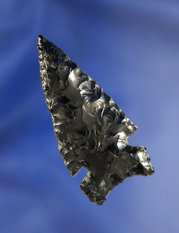 2 1/4" Northern Side Notched made from Obsidian found in Oregon.