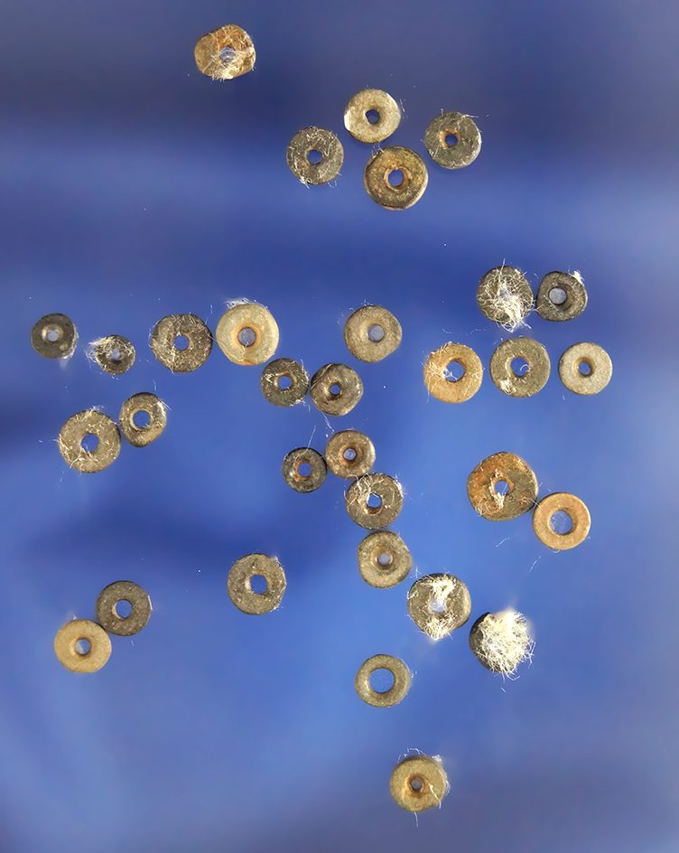 Nice set of very small drilled bone beads found on the Oregon side of the Columbia River Gorge.