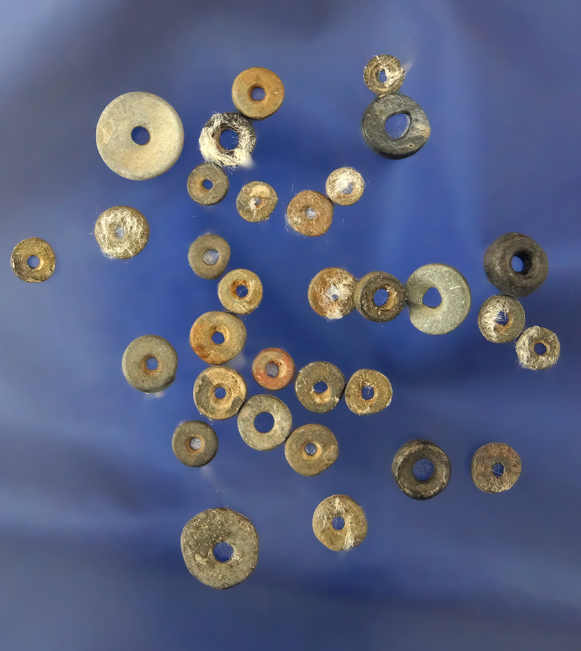 Nice set of drilled stone beads found on the Oregon side of the Columbia River Gorge.