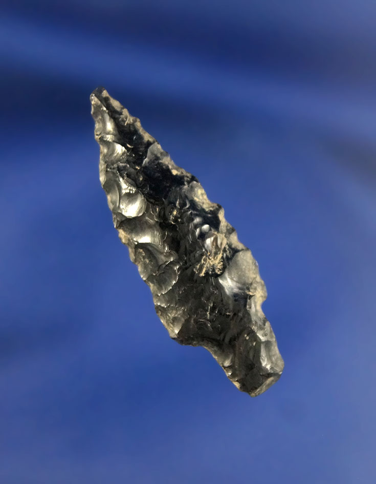 1 1/2"Gatecliff made from Obsidian, found in Oregon.