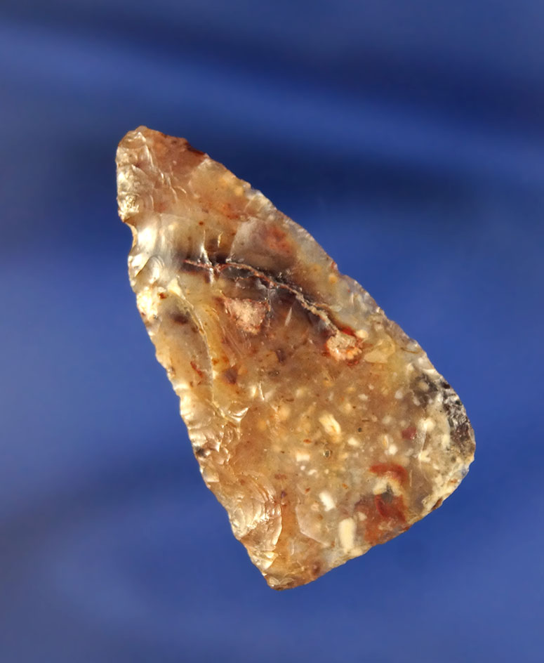 1 3/4" Columbia River Triangle made of beautiful semi translucent multicolored agate - Oregon