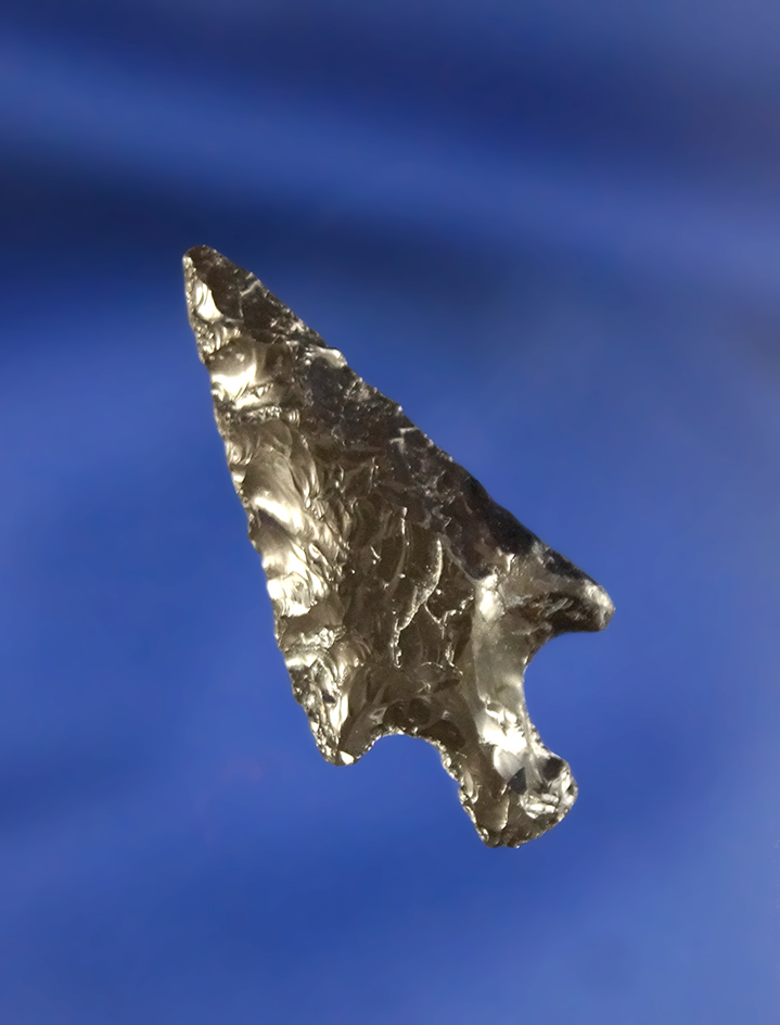 1 1/4" Rose Spring made from Obsidian found in Oregon.