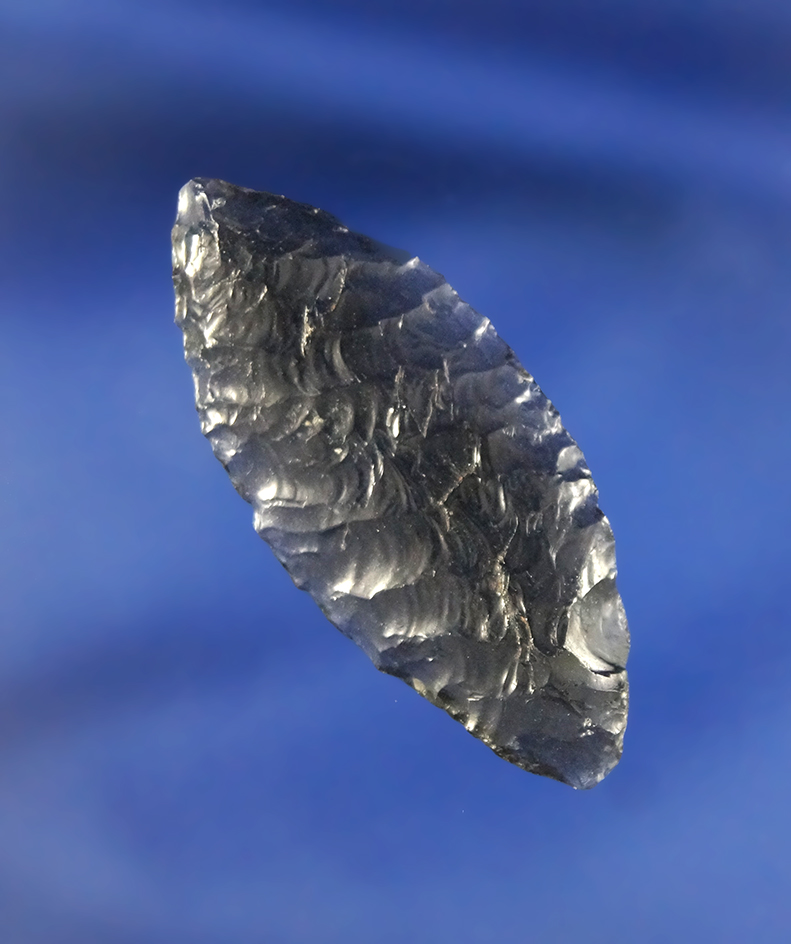 1 9/16" Cascade made from Obsidian, found in Oregon.