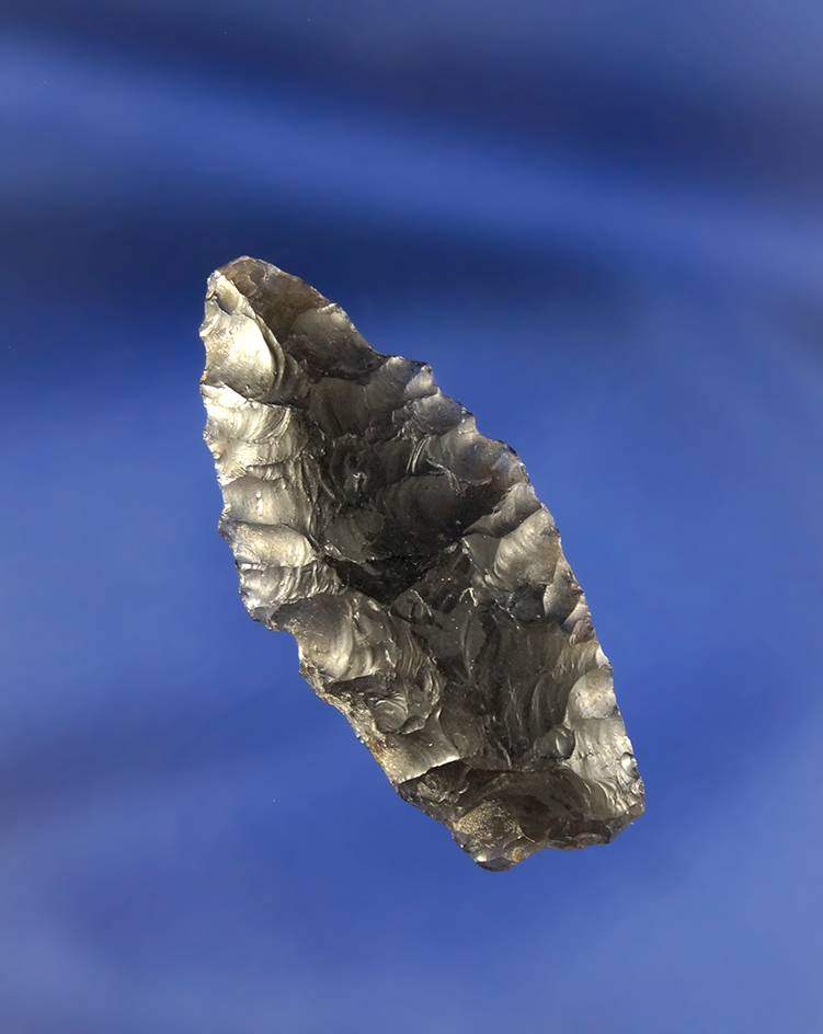 1 1/2" heavily patinated Obsidian Humboldt  found in Idaho in the 1940s – 1950s.