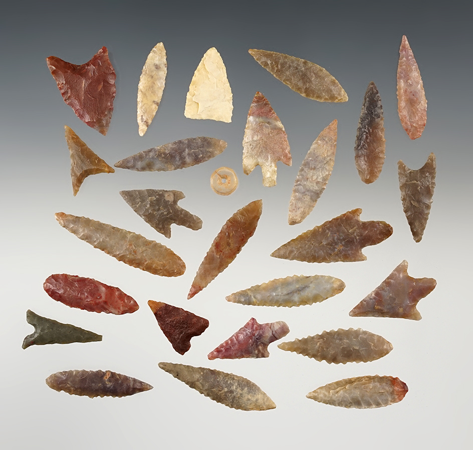 Set of nice African Neolithic points. The largest is 1 1/2".