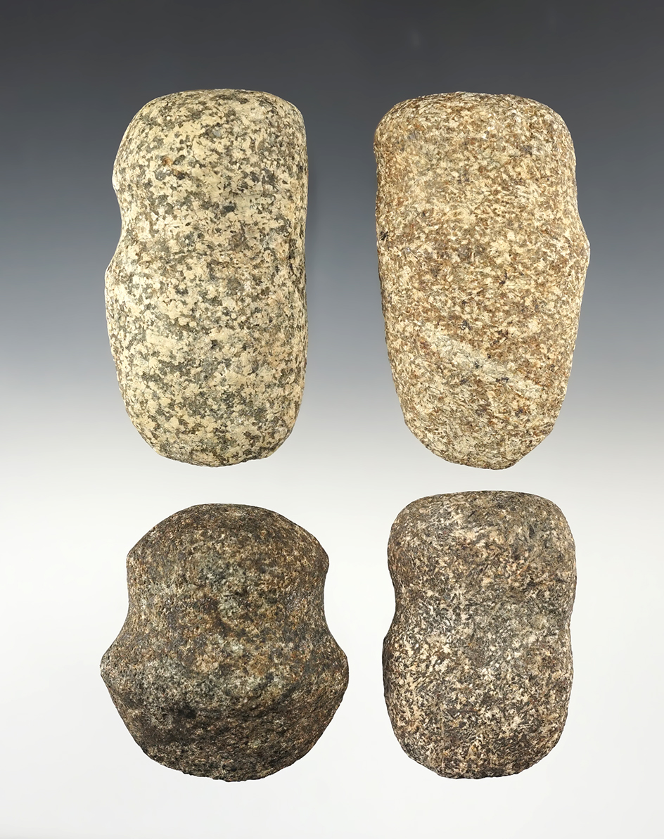 Set of 3 Hammerstones and 1 Axe found in Ohio. The largest is 3 1/4".