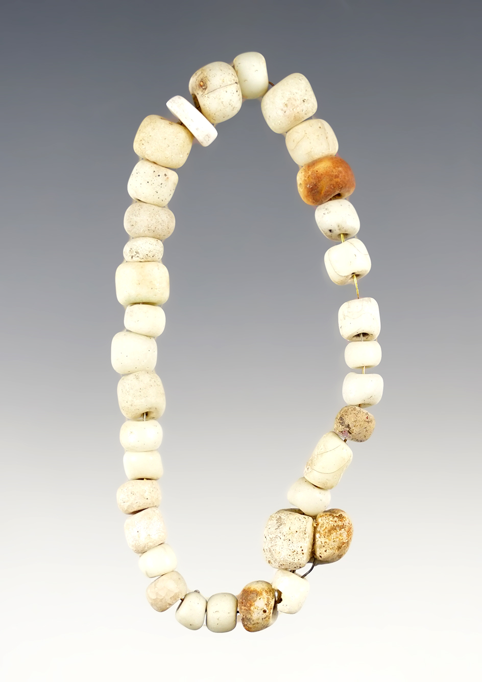 6" Strand of Beads found in New Jersey. Ex. Thunderbird Museum, Dorothy Middleton collection.