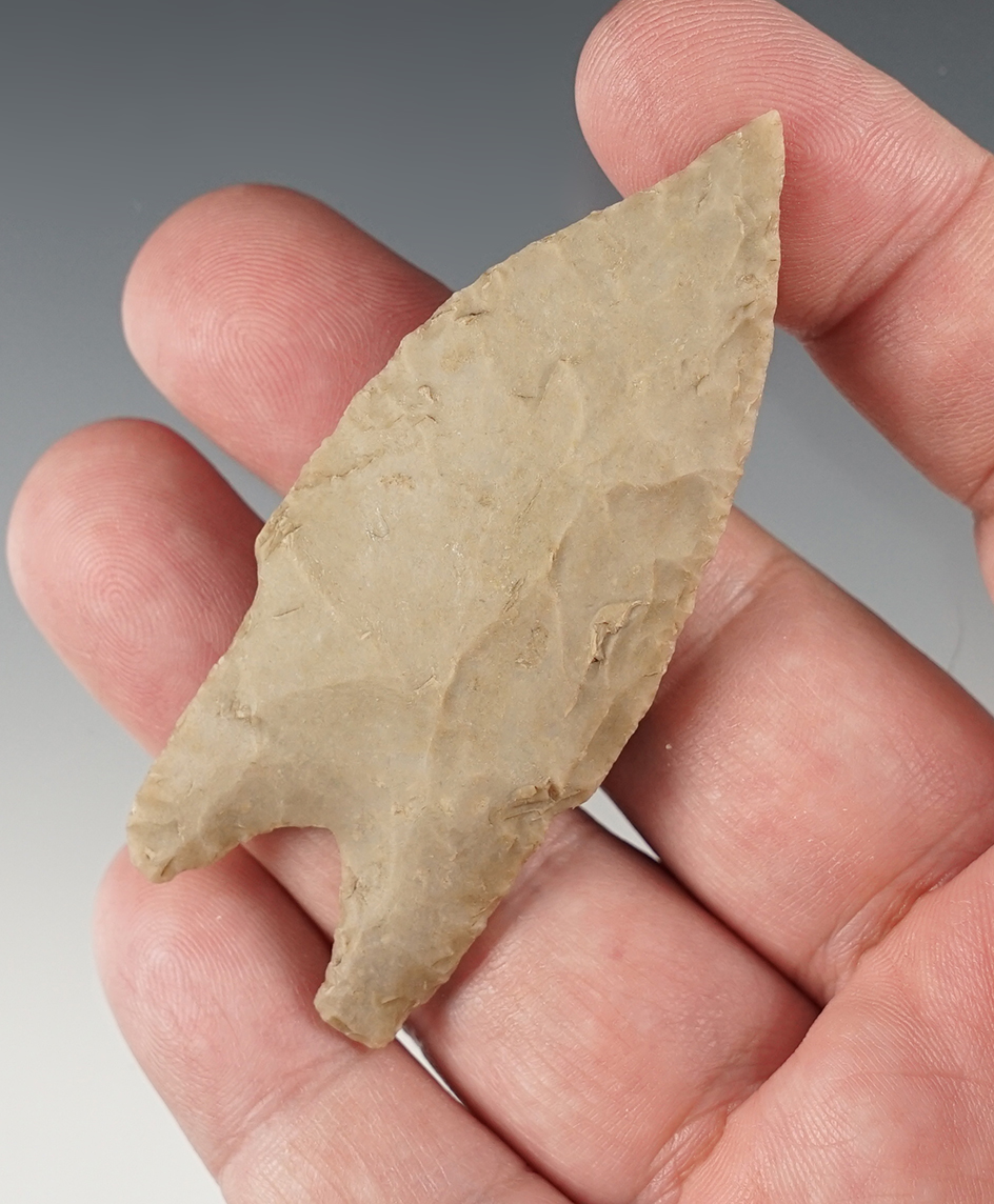 Ex. Museum! 2 7/8" Texas Pedernales that is nicely patinated. Ex. Ferrell collection.