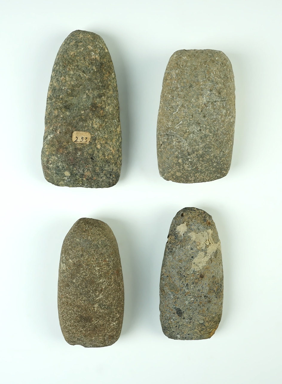 Set of 4 Hardstone Celts found in the Eastern U.S. The largest is 4 3/8".