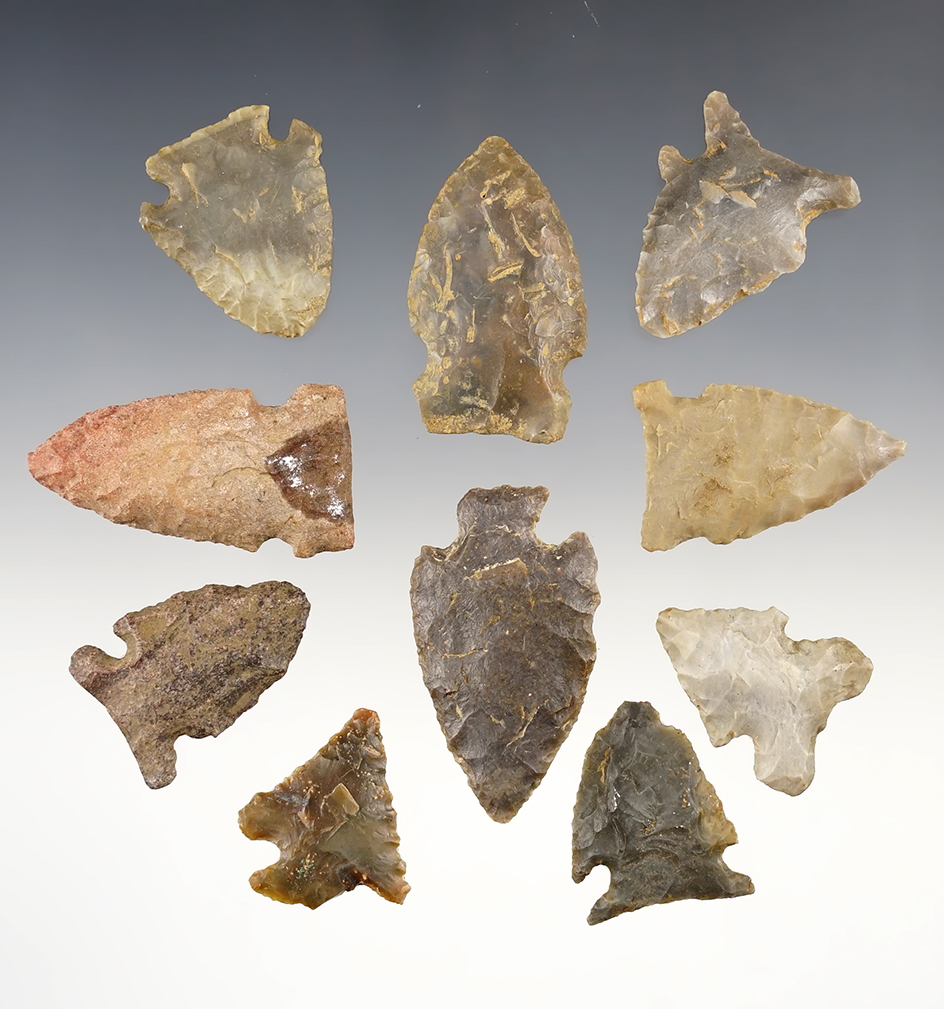 Set of 10 quality Kentucky points. The largest is 1 3/4".