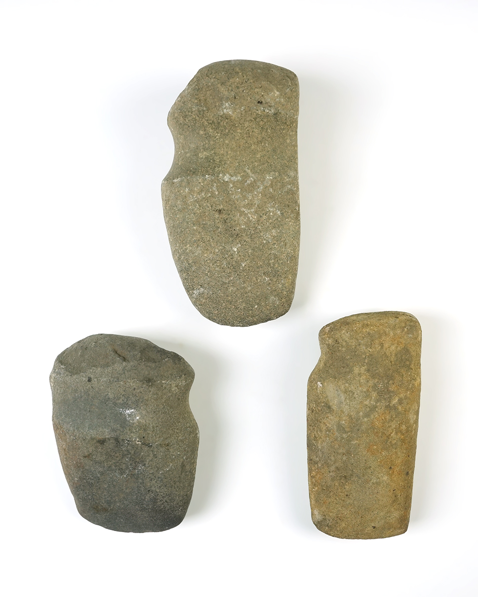 Set of 3 Hardstone Axes in good condition. Found in the Eastern U.S. The largest is 5".
