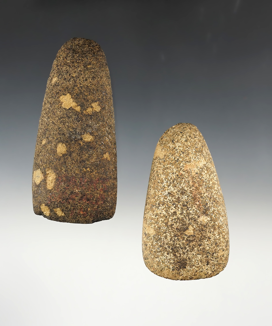 Pair of nicely made Hardstone relics including a Celt and an Adze. Both were found in Ohio. 