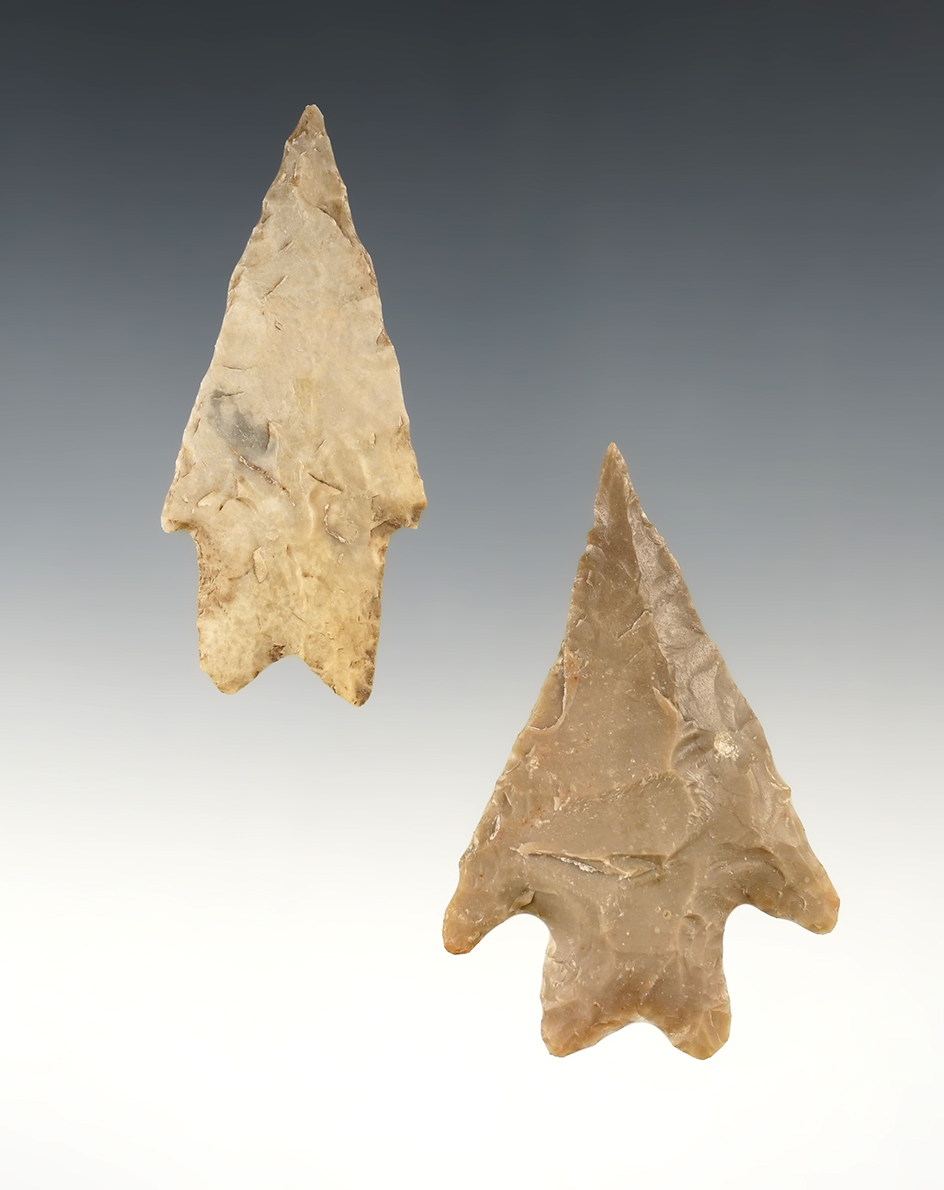 Ex. Museum! Pair of well made Texas Pedernales. The largest is 2 11/16".